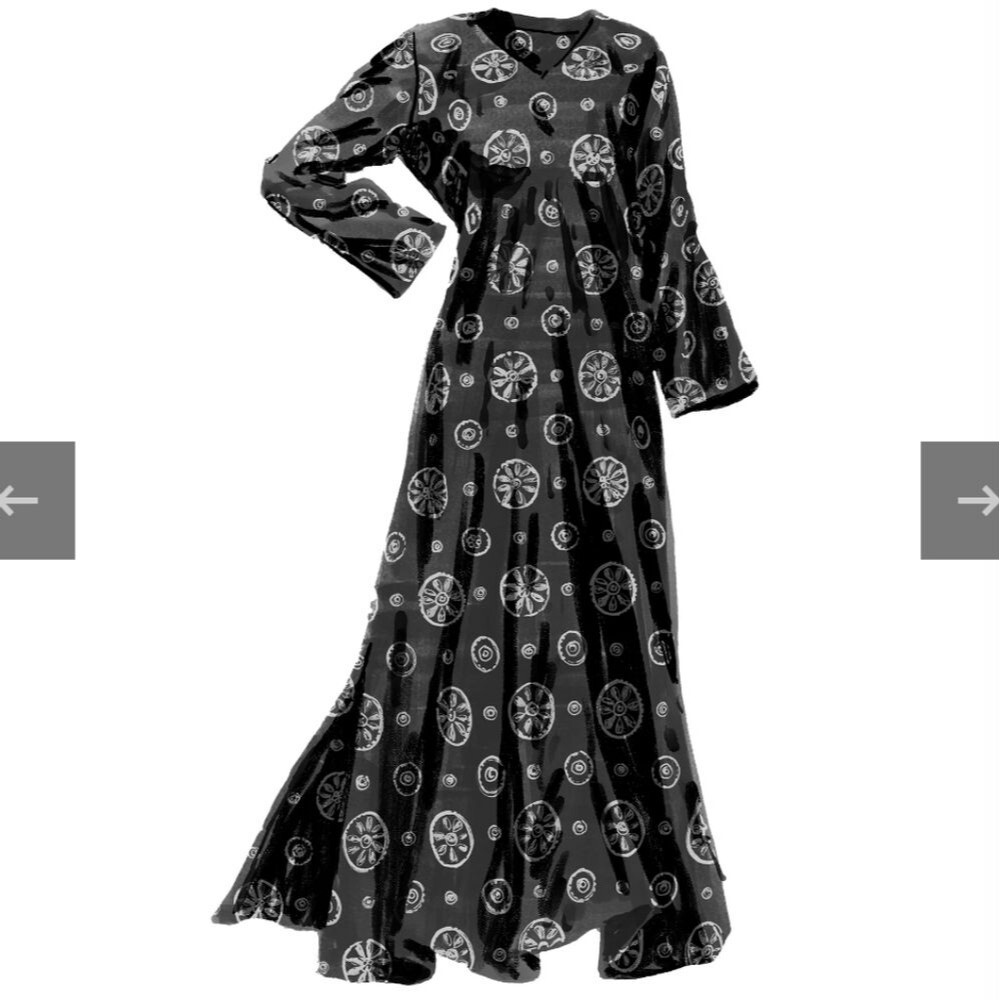 J. Peterman Company Eyelet Embroidery Duster Caftan Dress Size L